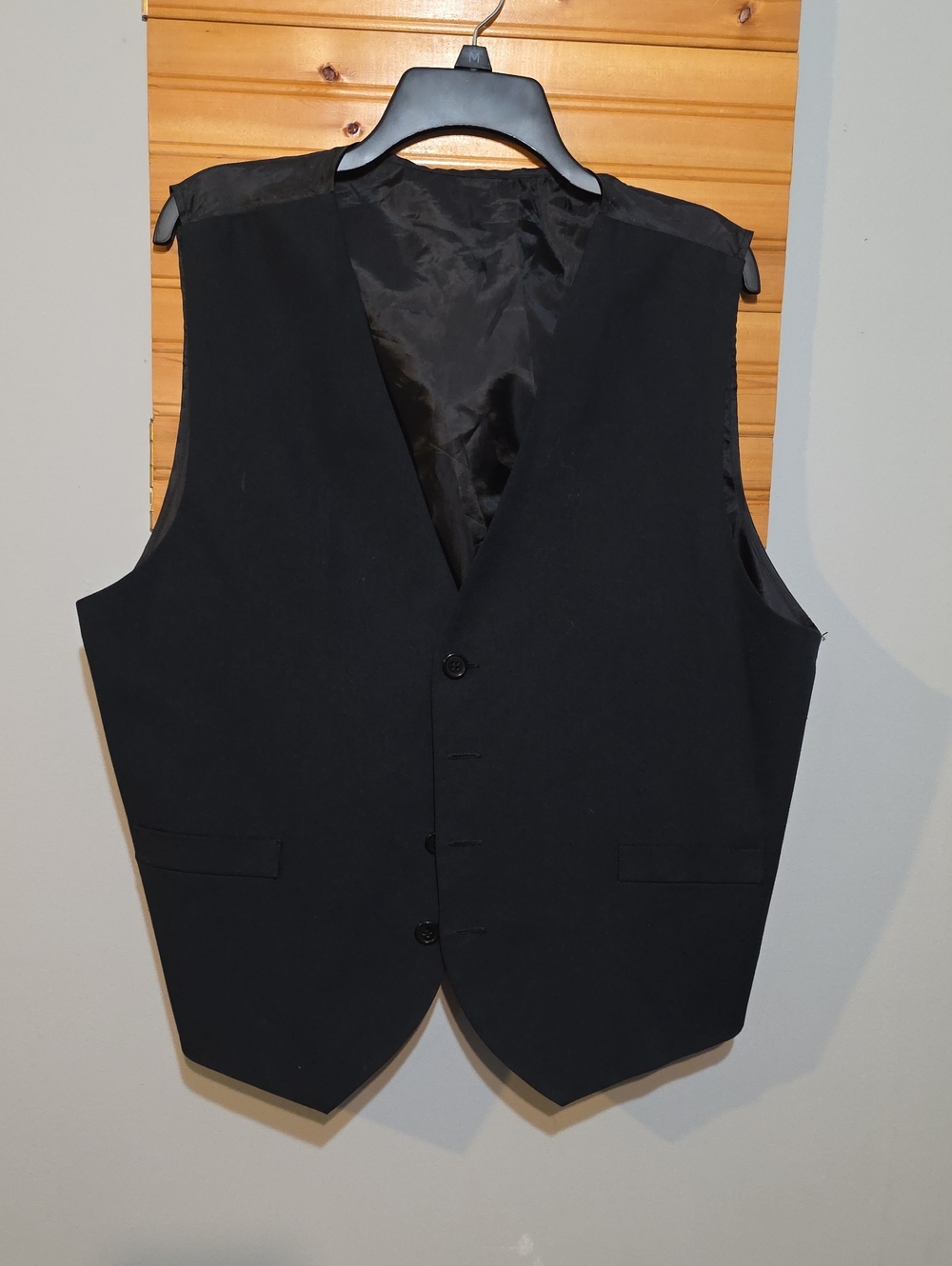 Retro Men's Black Dress Vest Waistcoat Size Large